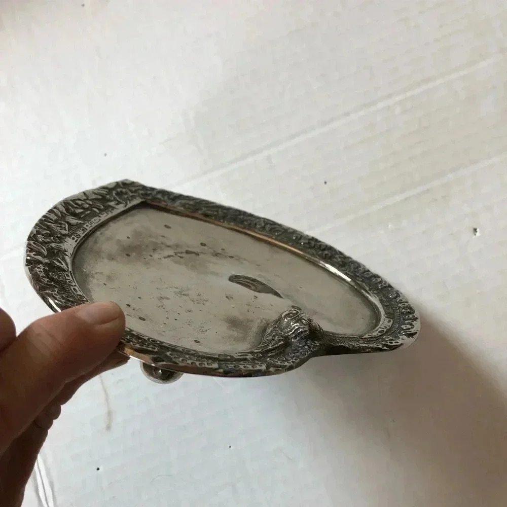Vintage  Ornate Silver Trinket Dish - Picture 10 of 11